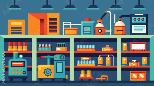 Rows of specialized tools and equipment line the shelves of a compact microfactory demonstrating how smaller spaces can still yield efficient