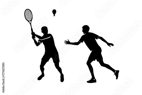 badminton player silhouette vector illlustration © CreativeDesigns