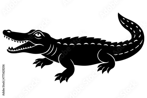 alligator silhouette vector illustration