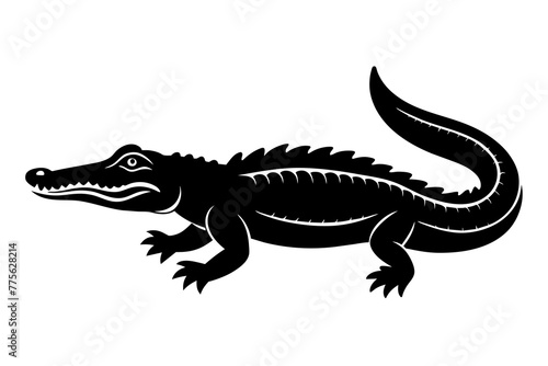 alligator silhouette vector illustration © CreativeDesigns