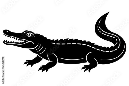 alligator silhouette vector illustration © CreativeDesigns