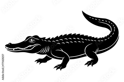 alligator silhouette vector illustration