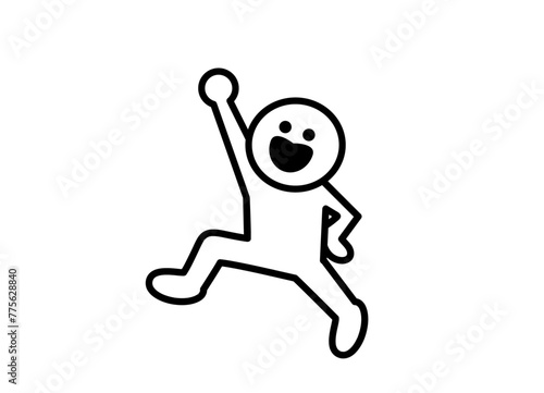 happy jumping person