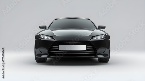 car isolated on dark background, Black Generic Universal Car On White Background. Perspective View, stylish car on dark background. 3d render Ai generated 