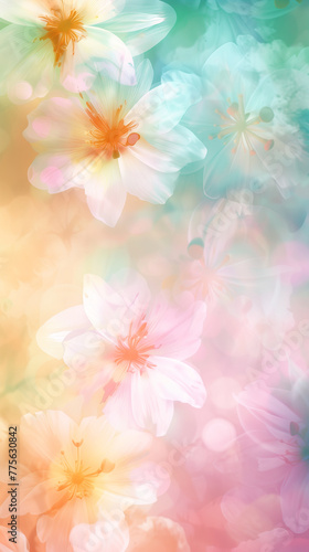 Dreamy Pastel Floral Bokeh Background