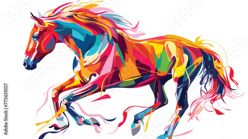 Horse Art Vector Painting Flat vector isolated