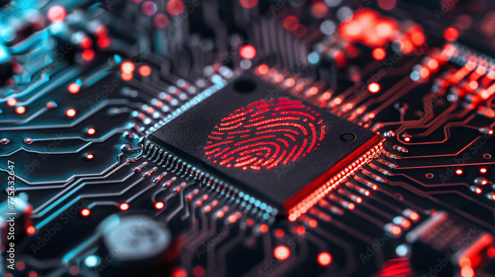 Fingerprint on microchip Fingerprint on microchip