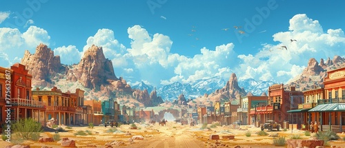 Wild west town at high noon photo