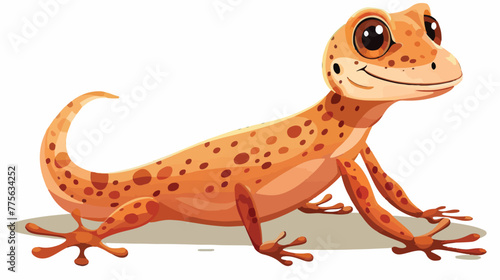 Cartoon smiling gecko. vector illustration flat vector