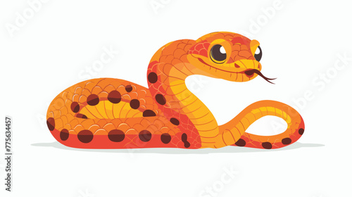 Cartoon snake flat vector isolated on white background