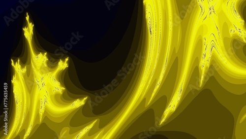【背景画像】ゴールドの波、ウェーブ、アーチ、カーブ、イエロー、オーラ、炎