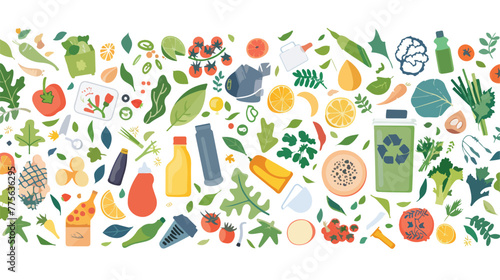 Organic waste recycling waste illustration. flat vector