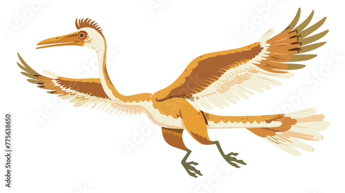 Archeopteryx fossil Flat vector isolated on white © RedFish