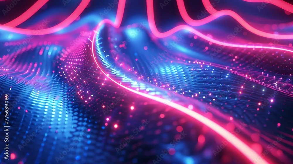 abstract background with neon light lines warp of red and blue abstract background with neon light lines warp of red and blue