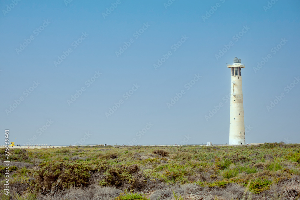 Morro Jable lighthouse on the island of Fuerteventura in the Canary Islands