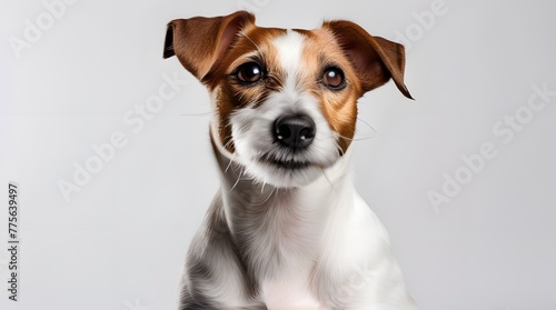 Happy Jack Russell Terrier puppy, cute and small, isolated on white background © Chondan