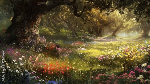 A magical forest clearing c...