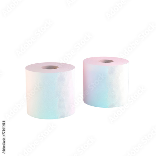 Two rolls of tissue paper on a transparent