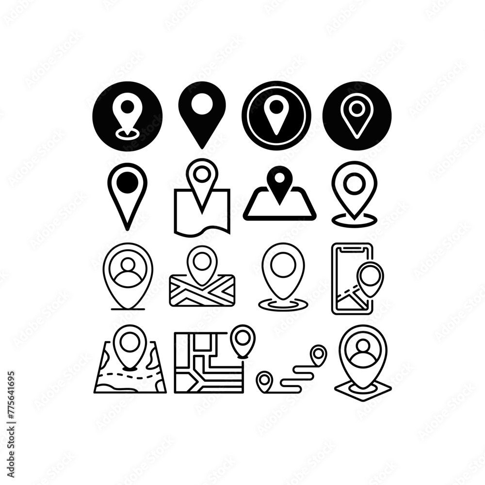 a collection of point map design assets in various forms a collection of point map design assets in various forms