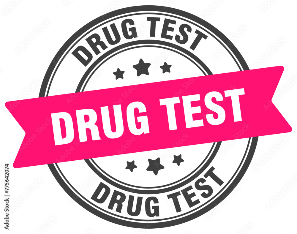 drug test stamp. drug test label on transparent background. round sign