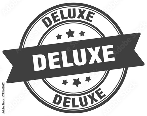 deluxe stamp. deluxe label on transparent background. round sign