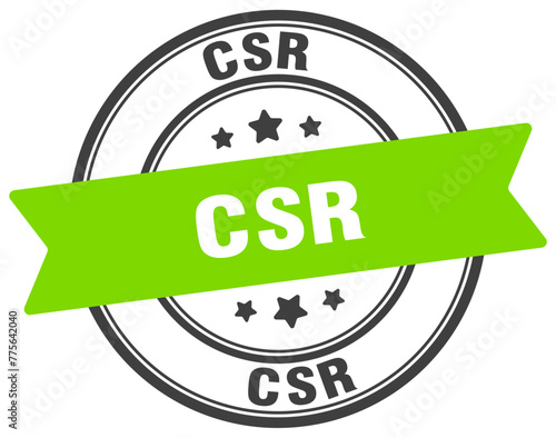 csr stamp. csr label on transparent background. round sign