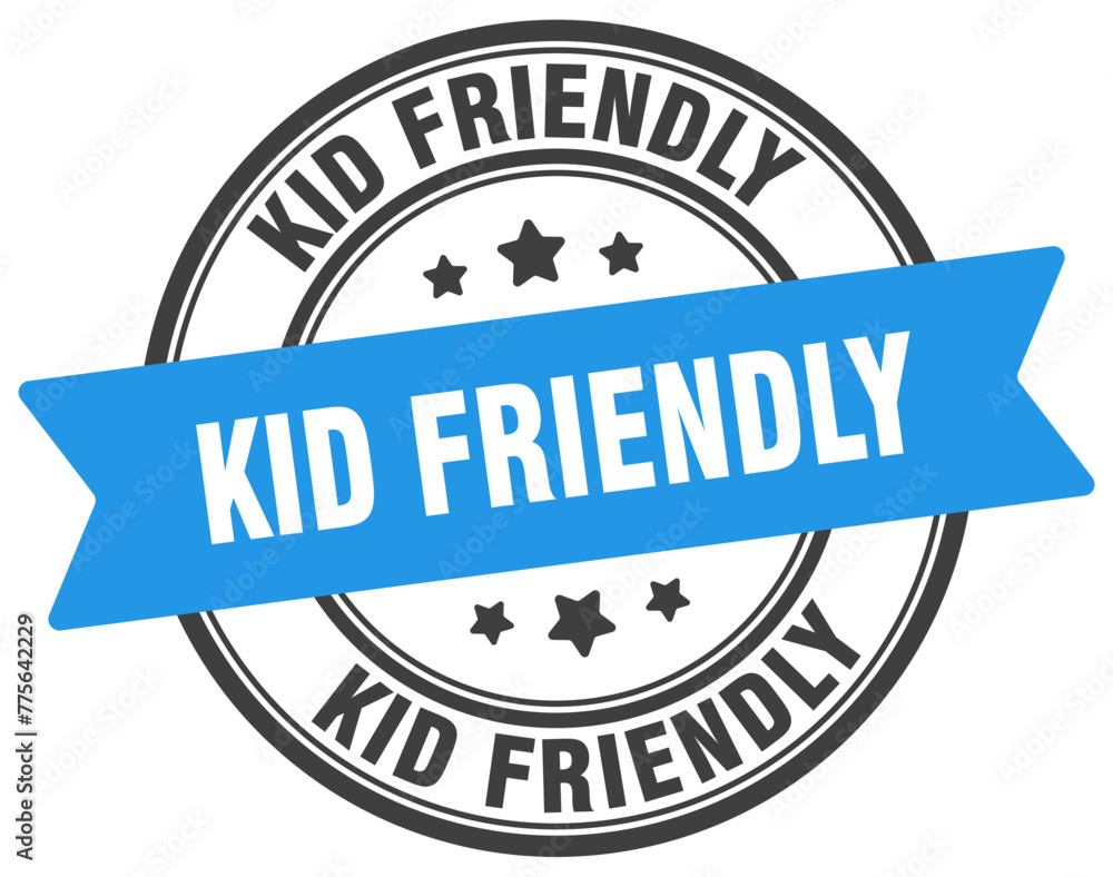Fototapeta premium kid friendly stamp. kid friendly label on transparent background. round sign