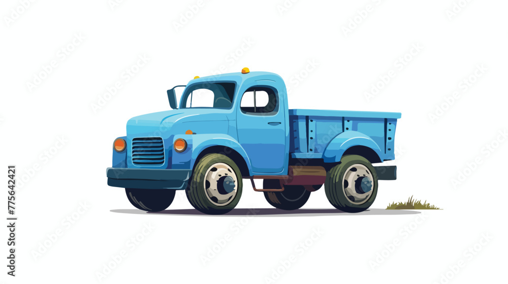 Blue truck character Flat vector isolated
