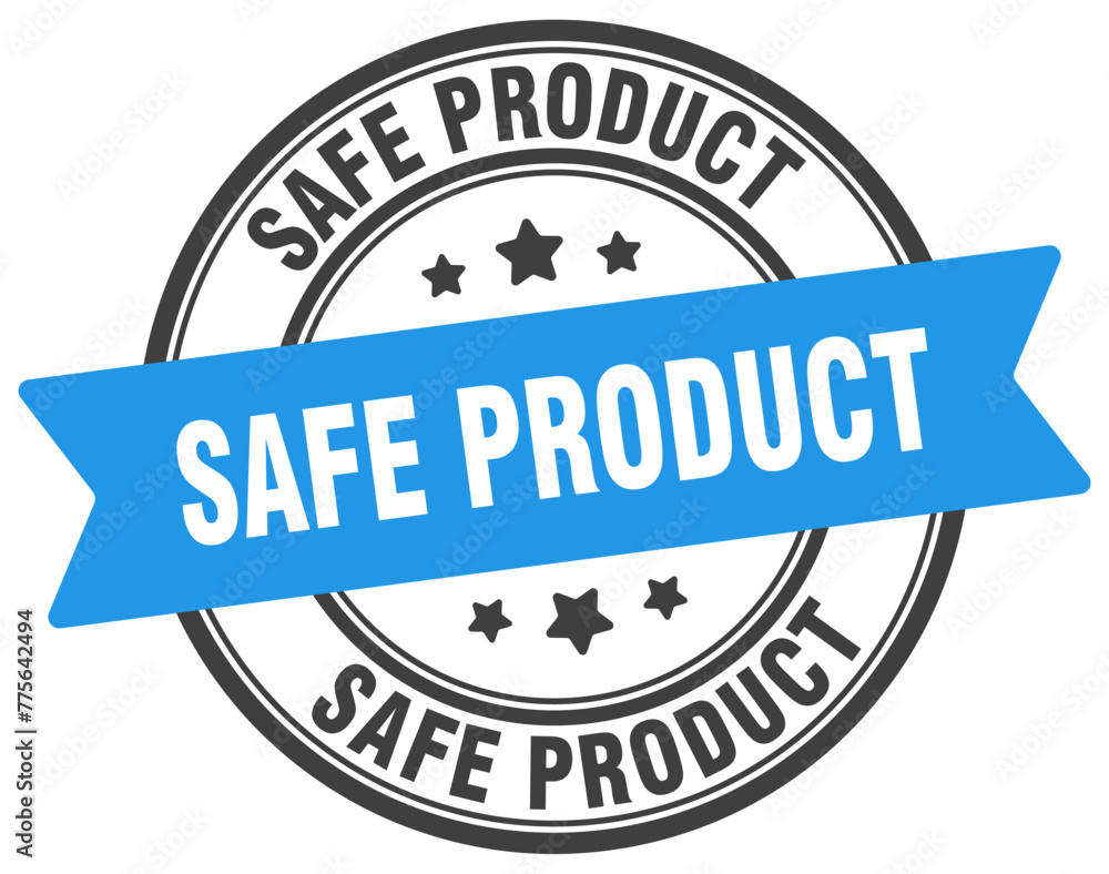 safe product stamp. safe product label on transparent background. round sign