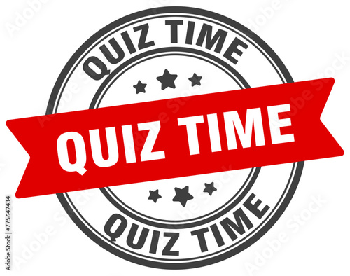 quiz time stamp. quiz time label on transparent background. round sign