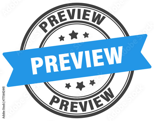 preview stamp. preview label on transparent background. round sign