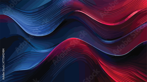 Dark Blue Red vector template with wry lines. Modern photo