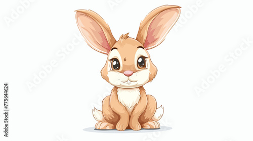 Cartoon funny rabbit on white background © RedFish