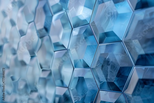 Mesmerizing Translucent Hexagonal Glass Backdrop with Captivating D Geometric Visual Effects