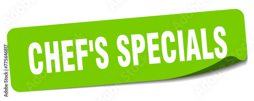 chef's specials sticker. chef's specials label