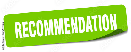 recommendation sticker. recommendation label