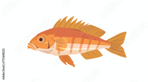 Food fish flat vector isolated on white background --