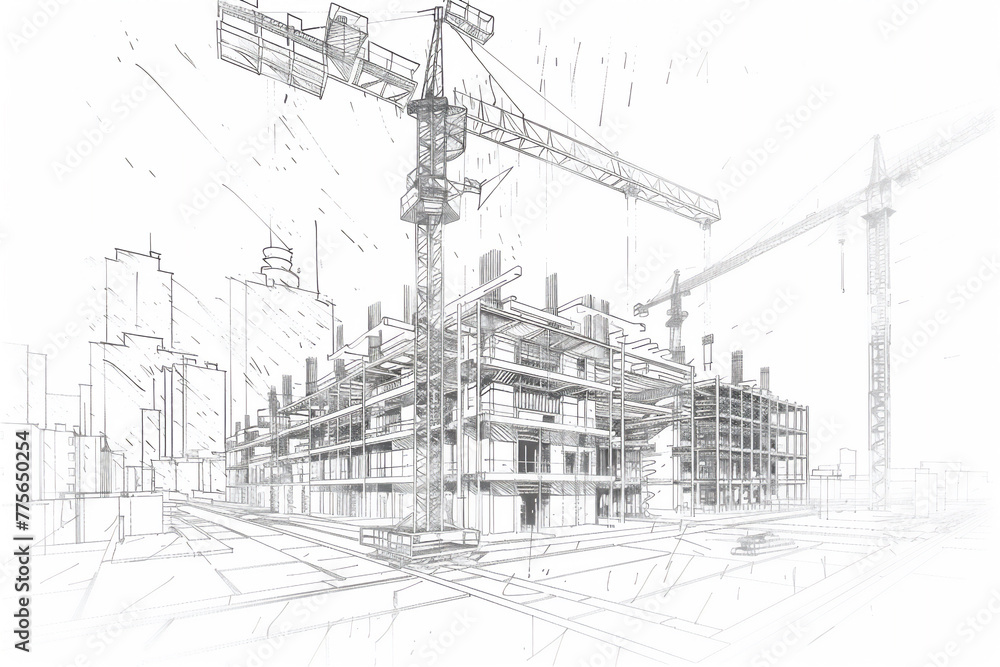 Coloring Pages of under construction of skyscraper building in the city Coloring Pages of under construction of skyscraper building in the city