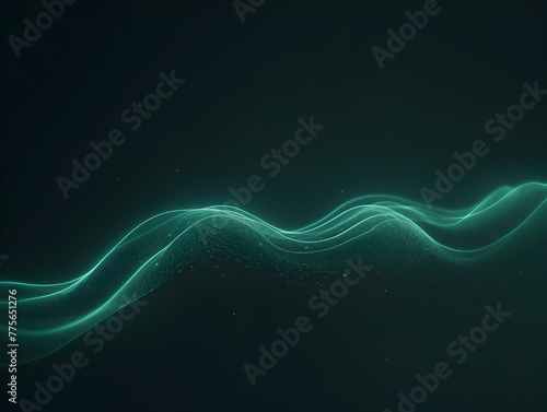 Futuristic Green Waves of Digital Energy and Technology Flow Abstract Background