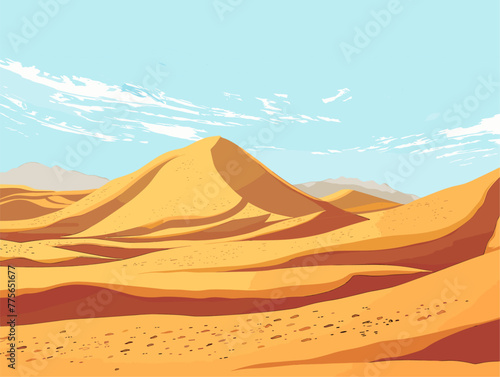 background  A vast desert landscape with sand dunes stretching to the horizon  in the style of animated illustrations  background  text-based