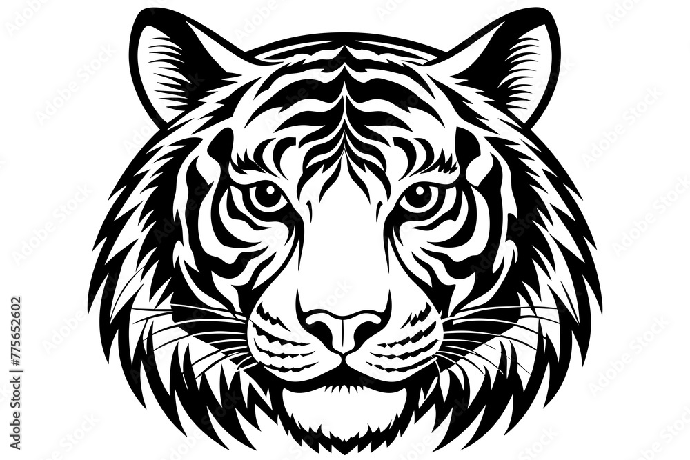 head-of-a-friendly-looking-tiger vector illustration 