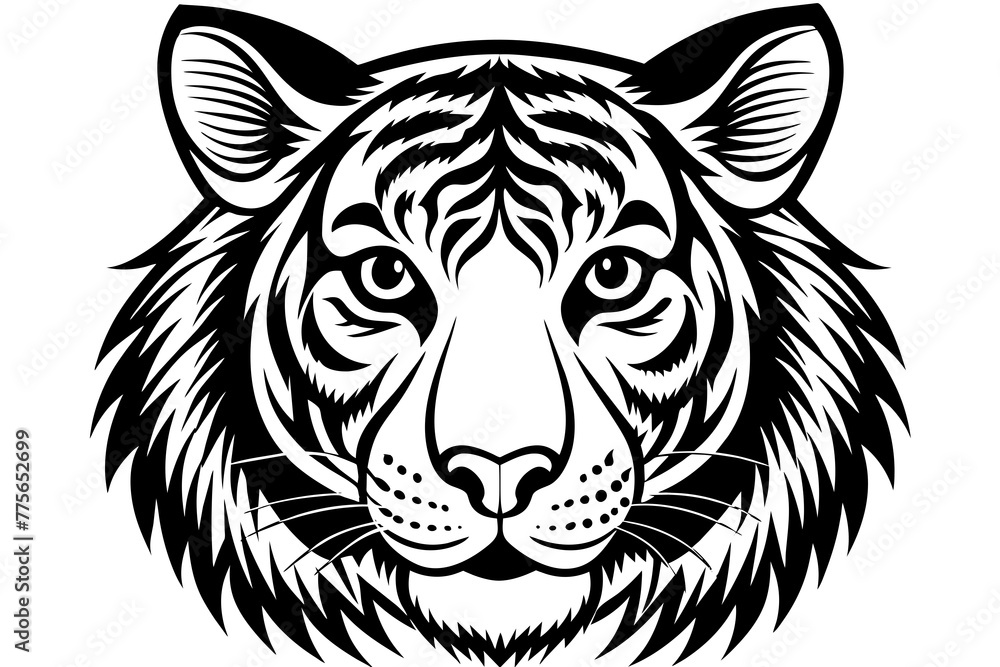 head-of-a-friendly-looking-tiger vector illustration 