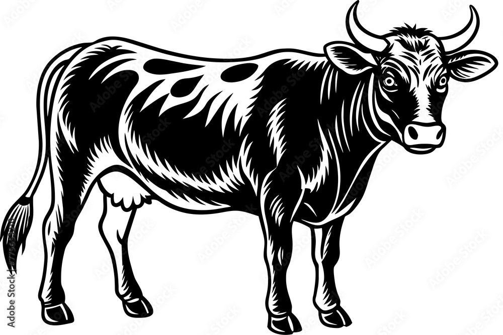 wild-cow--vector-illustration