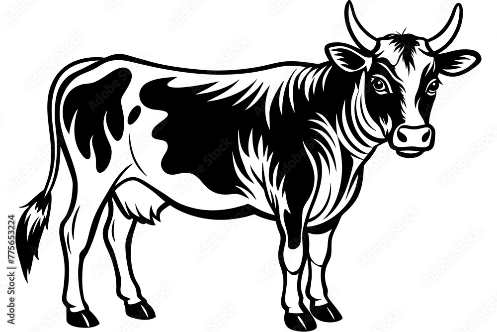 wild-cow--vector-illustration