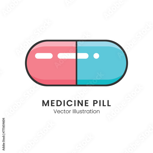 Medicine Pill Vector Illustration, Medical Use, Heathy Life.