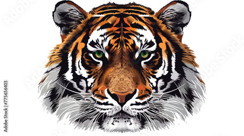 Fototapeta Naklejka Na Ścianę i Meble -  Head tiger vector illustration flat vector