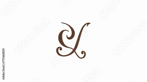 IJ Initial handwriting logo template flat vector isolated
