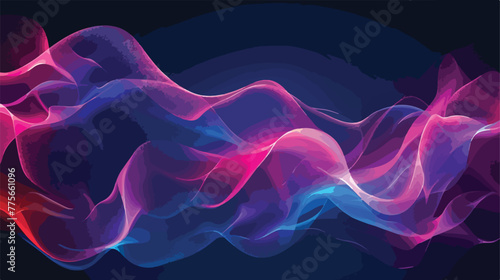 Smoky glowing waves in the dark. Dark abstract background