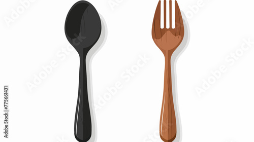 Spoon and fork icon vector illustration flat vector