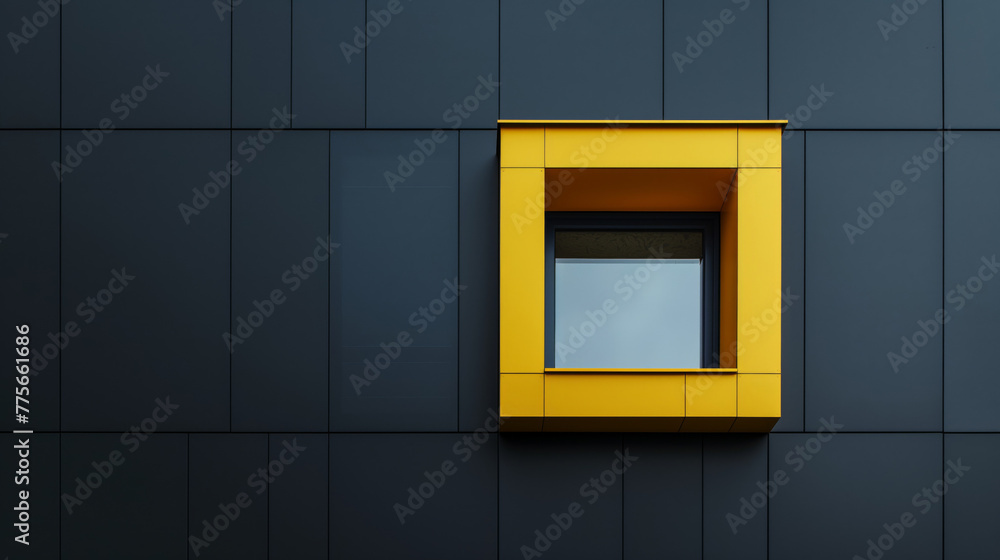 Photorealistic representation of a symbolic winning award with a bold yellow frame against a sleek gray background Photorealistic representation of a symbolic winning award with a bold yellow frame against a sleek gray background